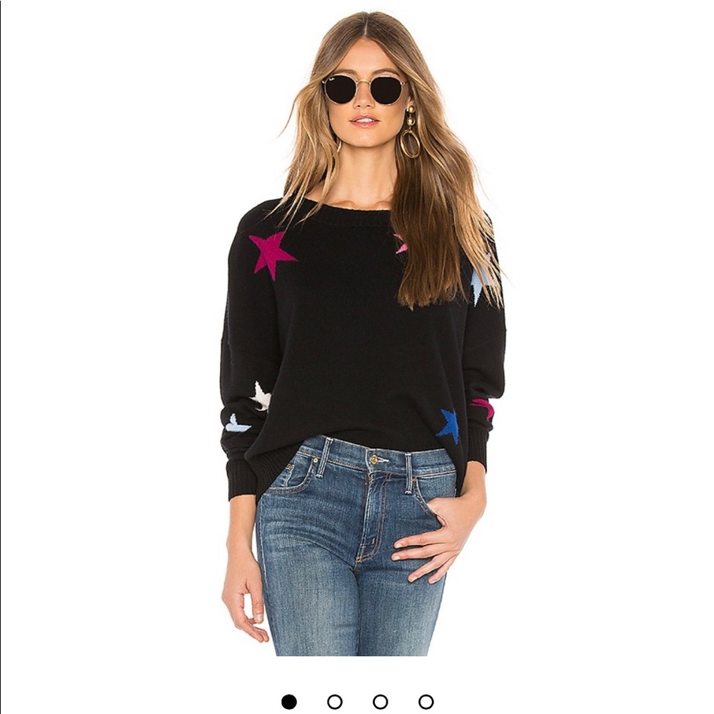 Rails Black Star Pattern Sweater with Pink, Blue, White Stars